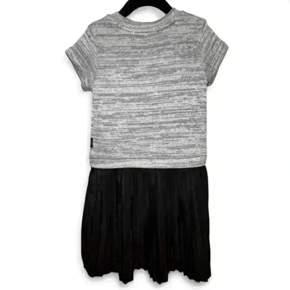 DKNY - Silver/Black Dress - sweater top/pleated bottom-Girl’s size 6 - Picture 5 of 6